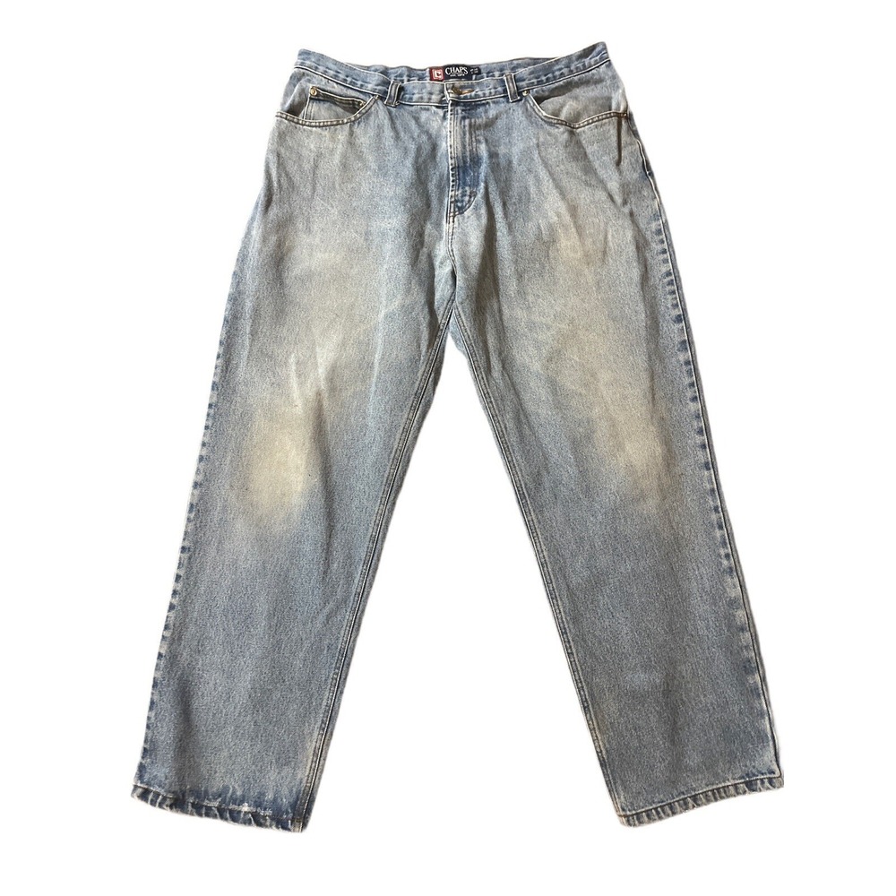 Chaps Blue Jeans Size 36x30 Well Loved & Worn Comfortable Distressed